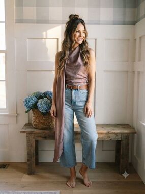 Zara Mauve Draped Sleeveless Top Medium
